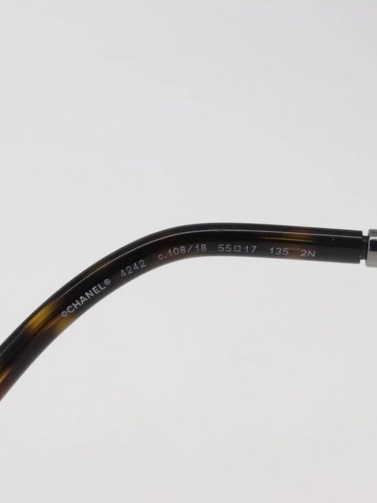 CHANEL Sunglasses metal Silver CC Auth 176091A